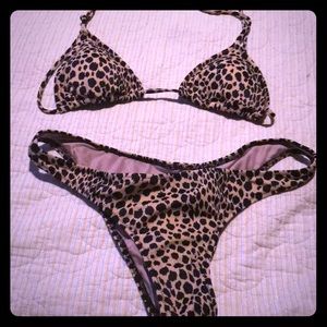 VS cheetah print bikini set